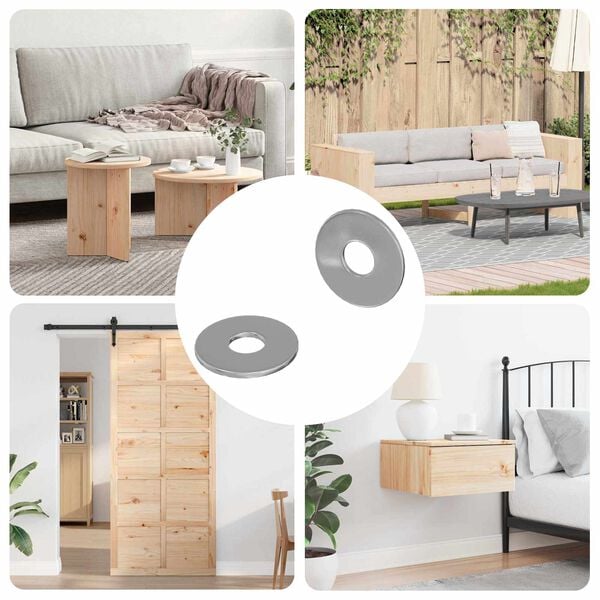 vidaXL Washers 2 pcs Silver 18 x 18 x 1.2 mm Iron