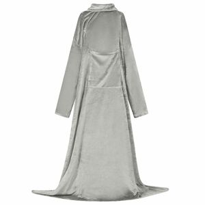 vidaXL Blanket Hoodie Grey F Flannel