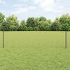 vidaXL Fence with Post Grey 0.5 x 100 m Steel and PVC