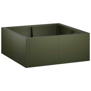vidaXL Retaining Wall 4 pcs 100 x 100 x 30 cm Steel Olive Green