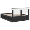 vidaXL Bed Frame with Headboard Black 140 x 200 cm Engineered wood