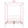 vidaXL Canopy Bed Frame without Mattress Pink Metal 120x200 cm