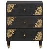 vidaXL Bedside Cabinet Black 50 x 33 x 62 cm Solid Mango Wood