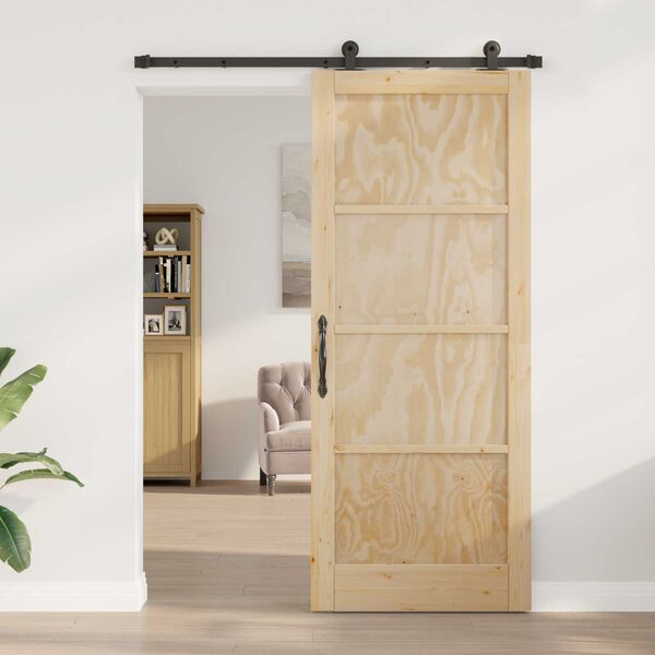 vidaXL Sliding Door ORKDAL Brown 86 x 211 cm Solid Pine Wood