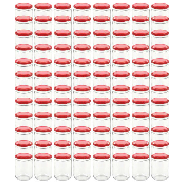 vidaXL Glass Jam Jars with Red Lid 96 pcs 230 ml