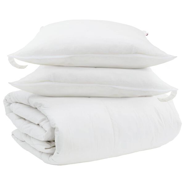 vidaXL Duvet Set with Pillow 3 pcs White Down Feather