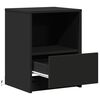 vidaXL Bedside Cabinets with LED Lights 2 pcs Black Engineered Wood
