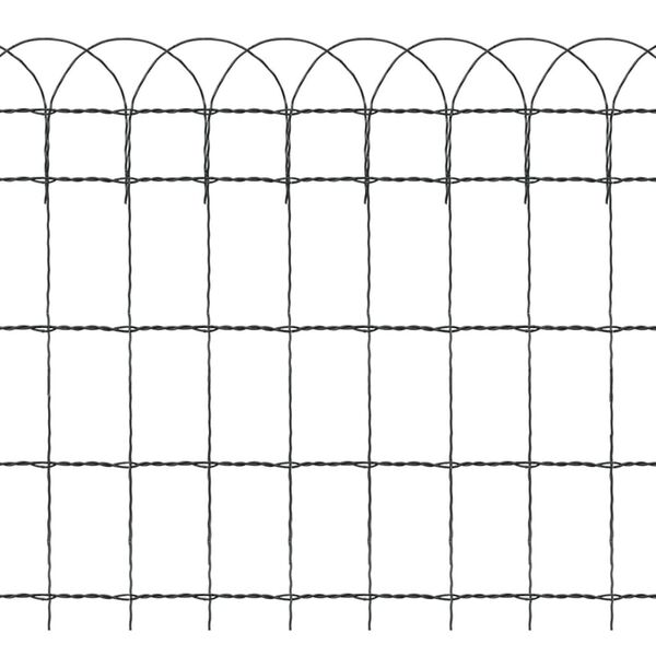 vidaXL Garden Border Fence Powder-coated Iron 25x0.65 m