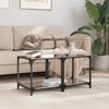 vidaXL Coffee Table with Black Glass Top 40x40x40 cm Steel