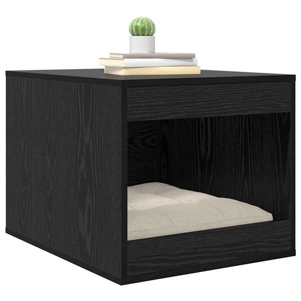 vidaXL Cat Litter Box Enclosure Black Oak 47 x 59 x 42 cm