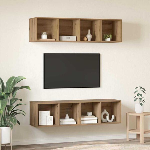 vidaXL TV Cabinet Set Wall-mounted 3 pcs Artisan Oak Engineered Wood