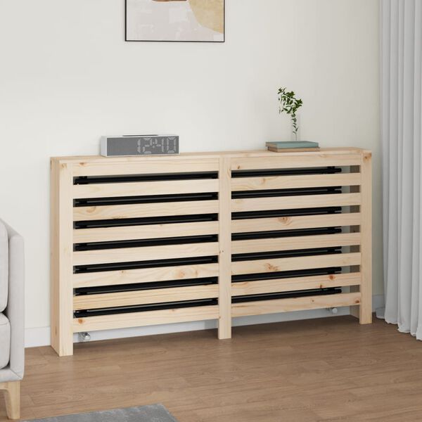 vidaXL Radiator Cover 153x19x84 cm Solid Wood Pine