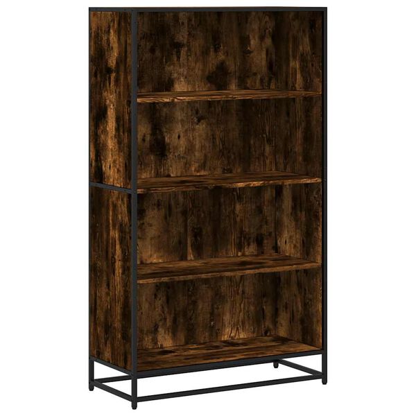 vidaXL Bookcase Smoked Oak 80.5x35x139 cm Engineered Wood