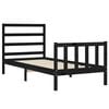 vidaXL Bed Frame without Mattress Black Small Single Solid Wood Pine