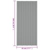 vidaXL Roof Panel 36 pcs Grey 100 x 45 cm Galvanised steel