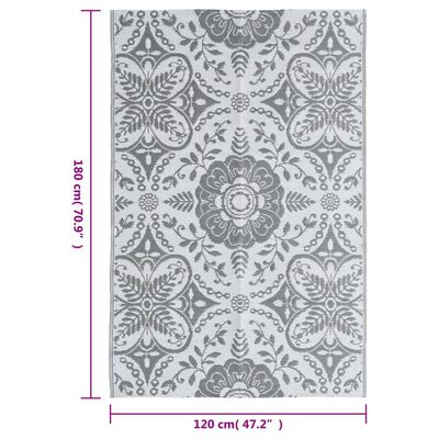 vidaXL Outdoor Carpet Light Grey 120x180 cm PP