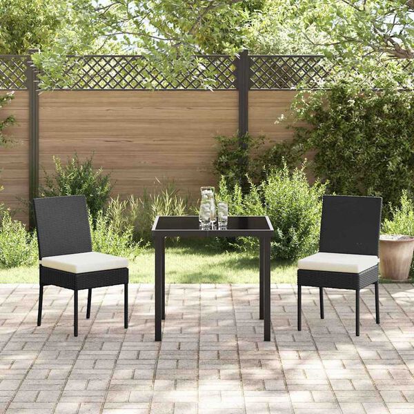 vidaXL Garden Dining Set 3 pcs Cream Powder-Coated Steel