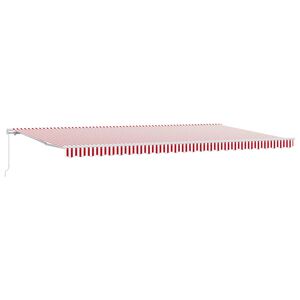 vidaXL Retractable Awning Retractable Red and White 600 x 300 cm