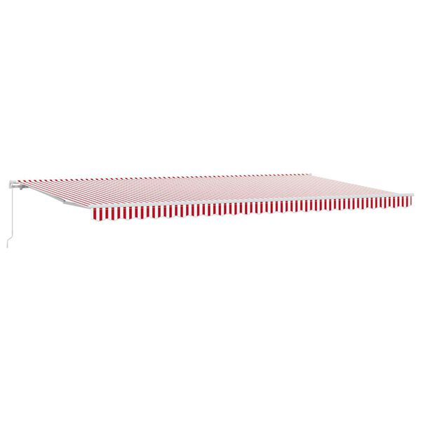 vidaXL Retractable Awning Red and White 600 x 300 cm Polyester, Metal