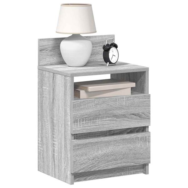vidaXL Bedside Cabinets 2 pcs with 2 Drawers Grey Sonoma 40x33x60 cm