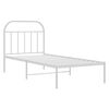 vidaXL Metal Bed Frame without Mattress with Headboard White 90x190cm