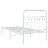 vidaXL Metal Bed Frame without Mattress with Headboard White 90x190cm