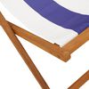 vidaXL Folding Beach Chairs 2 pcs Blue and White Fabric and Solid Wood