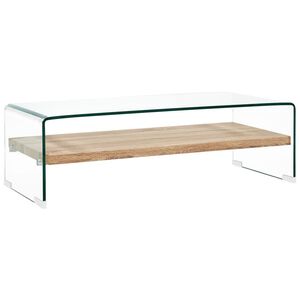vidaXL Coffee Table Clear 98x45x31 cm Tempered Glass