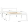 vidaXL Bed Frame without Mattress White Solid Pine Wood 90x200 cm
