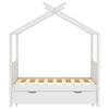 vidaXL Kids Bed Frame with a Drawer White Solid Pine Wood 70x140 cm