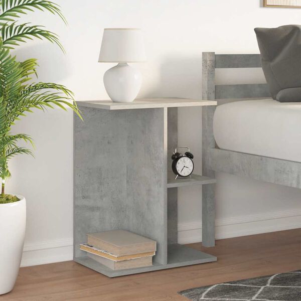vidaXL Bedside Table Concrete Grey 46.5x29x61 cm Engineered Wood