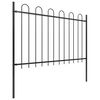 vidaXL Garden Fence with Hoop Top Steel 1248x120 cm Black