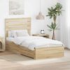 vidaXL Bed Frame Sonoma Oak and Silver 75 x 190 cm Engineered Wood