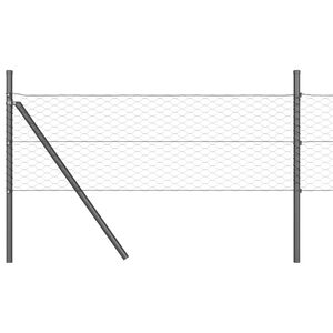 vidaXL Fence Post Grey