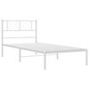 vidaXL Metal Bed Frame without Mattress with Headboard White 100x200cm