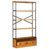 vidaXL 5-Tier Bookcase Natural 100 x 30 x 180 cm Solid Mango Wood