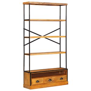 vidaXL 5-Tier Bookcase Natural 100 x 30 x 180 cm Solid Mango Wood