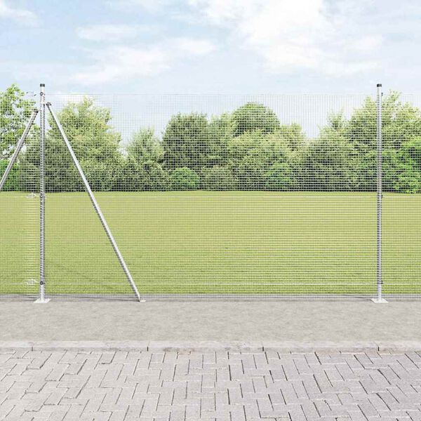 vidaXL Fence Post Silver 25 x 1.6 m (16 x 16 mm mesh) Steel