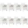 vidaXL Garden Dining Set 9 pcs White Polt rattan