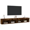 vidaXL TV Cabinets with LED Lights 2 pcs Smoked Oak 100x30x30 cm