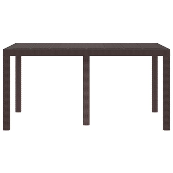 vidaXL Garden Dining Table Brown 150 x 100 x 73 cm Poly Rattan