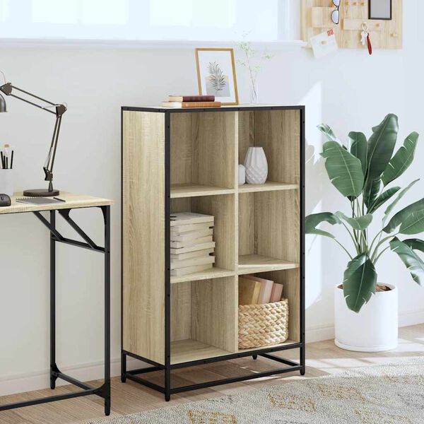 vidaXL Book Cabinet Sonoma Oak 65.5x33x107.5 cm Engineered Wood