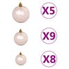 vidaXL Artificial Pre-lit Christmas Tree with Ball Set Black 120 cm PVC