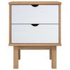 vidaXL Bedside Cabinet OTTA Brown&White 46x39.5x57cm Solid Wood Pine