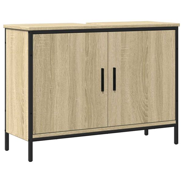 vidaXL Bathroom Sink Cabinet Sonoma Oak 80x30x60 cm Engineered Wood