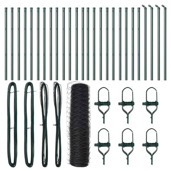 vidaXL Fence Post Grey 50 x 0.8 m (50 mm mesh) Steel and PVC