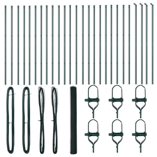 vidaXL Fence Post Green 50 x 1.5 m (25 mm mesh) Steel and PVC