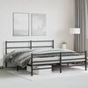 vidaXL Metal Bed Frame without Mattress with Footboard&nbsp;Black 183x213cm