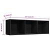 vidaXL Book Cabinet/TV Cabinet Black 36x30x114 cm Engineered Wood