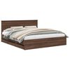 vidaXL Bed Frame with Drawer Brown Oak 200 x 200 cm Engineer Wood